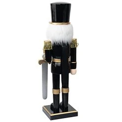 FUNPENY 14" Christmas Decorative Nutcracker Figures, Wooden Black Soldier In Black Uniform Hold Sword, Festive Collectible Nutcracker Gift For Indoor Winter Table Desktop Fireplace Decorations 18 FUNPENY 14" Christmas Decorative Nutcracker Figures, Wooden Black Soldier In Black Uniform Hold Sword, Festive Collectible Nutcracker Gift For Indoor Winter Table Desktop Fireplace Decorations -Funpeny Shop 31XMw6c8SwL