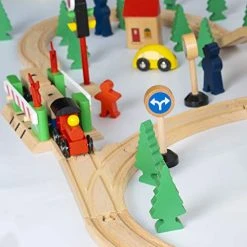 FUNPENY 60 Pcs Colorful Wooden Train And Track Sets,Train Railway Sets Toys For 3+ Years Kids,Boys,Girls Deluxe Holiday Gifts 8 FUNPENY 60 Pcs Colorful Wooden Train And Track Sets,Train Railway Sets Toys For 3+ Years Kids,Boys,Girls Deluxe Holiday Gifts -Funpeny Shop 411xehVtFhL