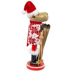FUNPENY 17" Christmas Decorative Nutcracker, Handmade Wooden Reindeer Skier, Elk Toy Holiday Present, Festive Collectible Nutcracker, Winter Tabletop Christmas Decorations -Funpeny Shop 412Oh8o6yVL