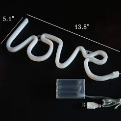 Funpeny Love Neon Signs, Valentine's Day LED Festival Pink Love Neon Lights, Decor For Table,Desk,Indoors,Home Bedroom Decorations USB Charging & Battery -Funpeny Shop 414zAGGcyiL