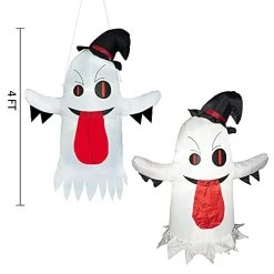 FUNPENY Halloween 4FT Inflatable White Ghost, Blow Up Halloween Decorations For Outdoor Garden Yard Lawn Party Decor -Funpeny Shop 417AZbzA0VL