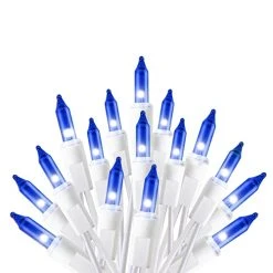 FUNPENY Christmas Lights, 150 Lights 33FT Incandescent Mini String Lights White Wire For Indoor Outdoor Christmas Tree Xmas Party Home Decorations (Blue)