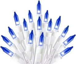 FUNPENY Christmas Lights, 150 Lights 33FT Incandescent Mini String Lights White Wire For Indoor Outdoor Christmas Tree Xmas Party Home Decorations (Blue) -Funpeny Shop 417fTQJOWwL. AC 1