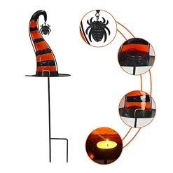 FUNPENY 2 Pack Halloween Glass Garden Stakes, Witch Hat Metal Halloween Yard Sign Candle Holder Decorations For Outside Pathway Driveway Lawn Decor 10 FUNPENY 2 Pack Halloween Glass Garden Stakes, Witch Hat Metal Halloween Yard Sign Candle Holder Decorations For Outside Pathway Driveway Lawn Decor -Funpeny Shop 417sMi8ZSjL