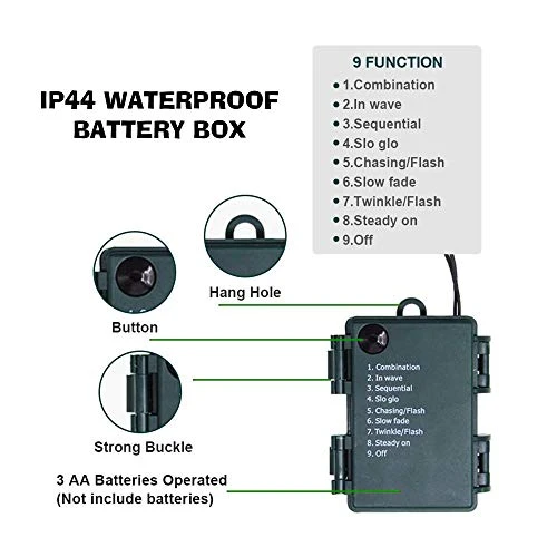 FUNPENY Battery Operated Christmas Lights, 2 Pack 16FT 50 LED 8 Modes Waterproof Fairy Lights, Christmas Decorations For Indoor Outdoor Garden Party Decor 5 FUNPENY Battery Operated Christmas Lights, 2 Pack 16FT 50 LED 8 Modes Waterproof Fairy Lights, Christmas Decorations For Indoor Outdoor Garden Party Decor - Image 5