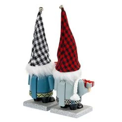 FUNPENY 11" Christmas Decorative Nutcracker, 2 Set Handmade Wooden Gnome Plush Scandinavian Swedish Tomte, Elf Toy Holiday Present, Festive Collectible Nutcracker, Tabletop Christmas Decorations -Funpeny Shop 41C4LDqLyL