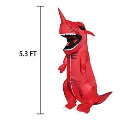 FUNPENY Halloween Inflatable Dinosaur Costume For Kids Teens, Inflatable T-Rex Costume For Halloween Party, Suitable For Teenagers 4'7" To 5'3" Tall -Funpeny Shop 41C879B3zML