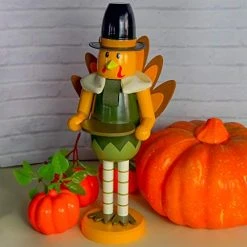 FUNPENY Thanksgiving Fall Decoration, 14 Inch Handmade Turkey Collectible Wooden Handmade Nutcracker For Fall Thanksgiving Christmas Home Table Decor -Funpeny Shop 41CBzkTWG0L 3