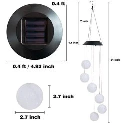 FUNPENY Solar Ball Wind Chimes, Waterproof Color Changing Hanging LED Lights Mobile Wind Chime For Outdoor Yard Garden -Funpeny Shop 41E3b0hM BL