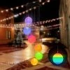 FUNPENY Solar Ball Wind Chimes, Waterproof Color Changing Hanging LED Lights Mobile Wind Chime For Outdoor Yard Garden