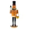 FUNPENY Halloween Decorations Indoor, 14 Inch Wooden Nutcrackers Figures Decor For Table Fireplace Desk, Handmade Pumpkin Man Jack-O-Lantern With Pumpkin Candy Bucket