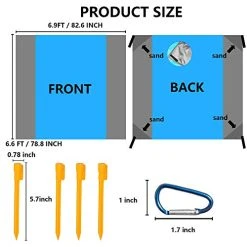 FUNPENY Beach Blanket, Extra Large 79"x83" Waterproof Sandproof Picnic Mat For Outdoor Travel Hiking Holiday Trip Pool Party (Blue) -Funpeny Shop 41GN5TnbJ4L