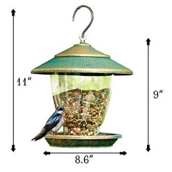FUNPENY Bird Feeder, Panorama Gazebo Wild Bird Feeder Hanging With Bird Seeds Scoop For Garden Yard Decoration -Funpeny Shop 41GQGBvGBsL