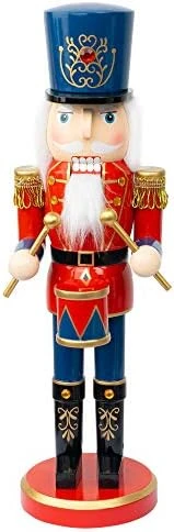 FUNPENY 14" Christmas Decorative Nutcracker Figures, Wooden Blue Soldier In Black Uniform Hold Flag, Festive Collectible Nutcracker Gift For Indoor Winter Table Desktop Fireplace Decorations 14 FUNPENY 14" Christmas Decorative Nutcracker Figures, Wooden Blue Soldier In Black Uniform Hold Flag, Festive Collectible Nutcracker Gift For Indoor Winter Table Desktop Fireplace Decorations - Image 14