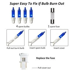 FUNPENY Christmas Lights, 150 Lights 33FT Incandescent Mini String Lights White Wire For Indoor Outdoor Christmas Tree Xmas Party Home Decorations (Blue) -Funpeny Shop 41IgrqRvzL