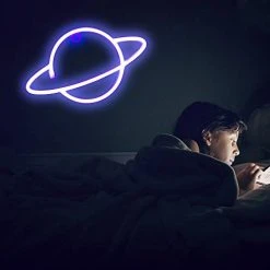 FUNPENY Planet Neon Signs LED Night Lights USB Charging/Battery Operated Wall Lights Neon Ramadan Decorative Lights For Wedding, Birthday Party (Battery Not Included) (Blue Planet- Blue Ring) 11 FUNPENY Planet Neon Signs LED Night Lights USB Charging/Battery Operated Wall Lights Neon Ramadan Decorative Lights For Wedding, Birthday Party (Battery Not Included) (Blue Planet- Blue Ring) -Funpeny Shop 41K5HpOSSQL