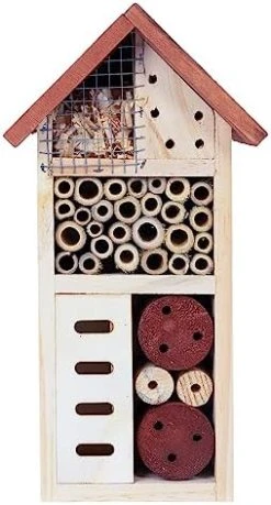 FUNPENY Wooden Insect House, Insect Hotel With Brush For Butterfly, Bees And Ladybugs -Funpeny Shop 41TZspxJXKL. AC