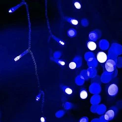 FUNPENY Icicle Lights, 360 LED Icicle Snow Falling Christmas Lights Outdoor Raindrop Lights, Xmas Wedding Party Tree Holiday Decorations (Blue) -Funpeny Shop 41Xal1gGR6L 1