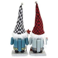 FUNPENY 11" Christmas Decorative Nutcracker, 2 Set Handmade Wooden Gnome Plush Scandinavian Swedish Tomte, Elf Toy Holiday Present, Festive Collectible Nutcracker, Tabletop Christmas Decorations -Funpeny Shop 41Ygrgn5 0L