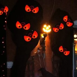 FUNPENY 3 Pack Halloween Spooky Ghost Eyes With Suction Cup, Light Up Battery Powered Window Decorations For Room Store Showcase Halloween Decor (Red, Purple, Orange) -Funpeny Shop 41eL4Z0QZSL