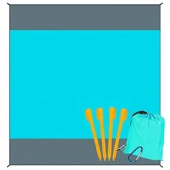 FUNPENY Beach Blanket, Extra Large 79"x83" Waterproof Sandproof Picnic Mat For Outdoor Travel Hiking Holiday Trip Pool Party (Green)