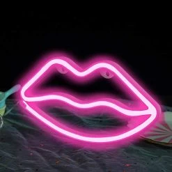 Funpeny LED Neon Decorative Light, Neon Sign Shaped Decor Light, USB Charging & Battery Indoor Decor For Living Room, Birthday Party, Wedding Party (Pink Lip) 7 Funpeny LED Neon Decorative Light, Neon Sign Shaped Decor Light, USB Charging & Battery Indoor Decor For Living Room, Birthday Party, Wedding Party (Pink Lip) -Funpeny Shop 41fCkeiKkEL