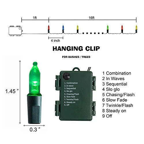 FUNPENY Battery Operated Christmas Lights, 2 Pack 16FT 50 LED 8 Modes Waterproof Fairy Lights, Christmas Decorations For Indoor Outdoor Garden Party Decor 4 FUNPENY Battery Operated Christmas Lights, 2 Pack 16FT 50 LED 8 Modes Waterproof Fairy Lights, Christmas Decorations For Indoor Outdoor Garden Party Decor - Image 4