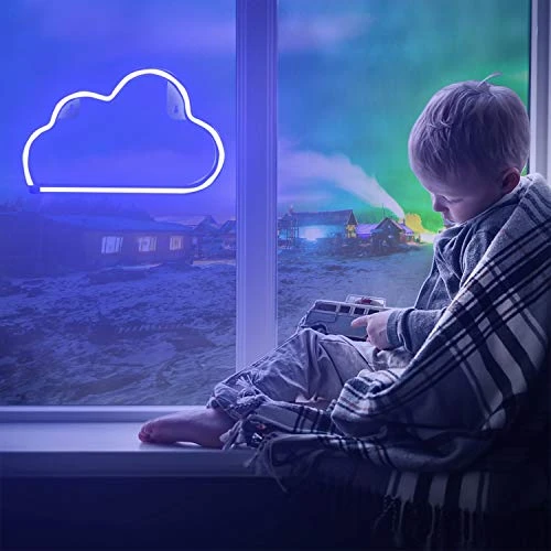 Funpeny Cloud Neon Signs, LED Ramadan Festival Blue Cloud Neon Lights, Decor For Table,Desk,Indoors,Home Bedroom Decorations USB Charging & Battery 6 Funpeny Cloud Neon Signs, LED Ramadan Festival Blue Cloud Neon Lights, Decor For Table,Desk,Indoors,Home Bedroom Decorations USB Charging & Battery - Image 6