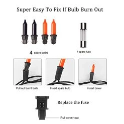 FUNPENY Halloween Mini Clear String Lights, 110V UL Certified Fairy Lights For Indoor Outdoor Halloween Tree Xmas Party Holiday Home Decorations (1 X 150 Count, Purple And Orange) -Funpeny Shop 41kQPLnDCfL