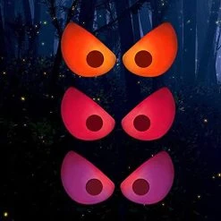 FUNPENY 3 Pack Halloween Spooky Ghost Eyes With Suction Cup, Light Up Battery Powered Window Decorations For Room Store Showcase Halloween Decor (Red, Purple, Orange)