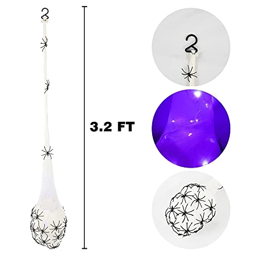 FUNPENY 3.2FT Halloween Decoration Hanging Light Up Spider Egg Sacs 3 Packs, Gift For Halloween Party Favors Games, Sacks Props For Halloween, Birthday Indoor Outdoor Decor (Purple) 2 FUNPENY 3.2FT Halloween Decoration Hanging Light Up Spider Egg Sacs 3 Packs, Gift For Halloween Party Favors Games, Sacks Props For Halloween, Birthday Indoor Outdoor Decor (Purple) - Image 2