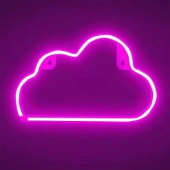 FUNPENY LED Neon Decorative Light, Neon Sign Shaped Decor Light, Cloud Shape Indoor Decor For Living Room, Birthday Party, Wedding Party (Pink) -Funpeny Shop 41lP1N5HedL