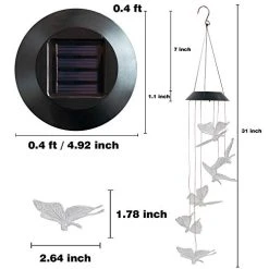 FUNPENY Solar Wind Chimes Lights, Gifts For Mom, Grandma, Solar Mobiles Hanging Color Changing LED Lights Outdoor Waterproof Yard Garden Decorations, Friendship Wind Chimes (Butterfly) -Funpeny Shop 41lomQ1c7eL