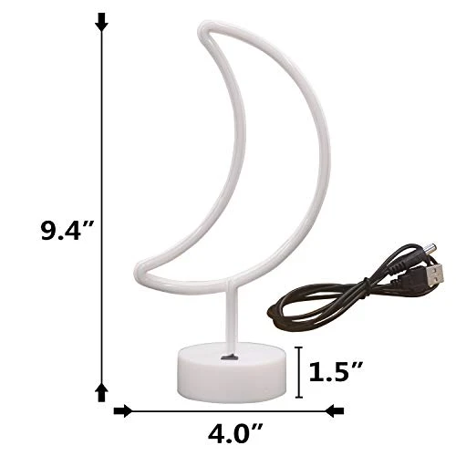 Funpeny Moon Neon Signs, LED Ramadan Festival Moon Neon Lights, Decor For Table,Desk,Indoors,Home Bedroom Decorations USB Charging & Battery 4 Funpeny Moon Neon Signs, LED Ramadan Festival Moon Neon Lights, Decor For Table,Desk,Indoors,Home Bedroom Decorations USB Charging & Battery - Image 4