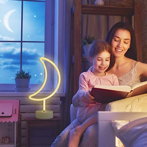 Funpeny Moon Neon Signs, LED Ramadan Festival Moon Neon Lights, Decor For Table,Desk,Indoors,Home Bedroom Decorations USB Charging & Battery 5 Funpeny Moon Neon Signs, LED Ramadan Festival Moon Neon Lights, Decor For Table,Desk,Indoors,Home Bedroom Decorations USB Charging & Battery - Image 5