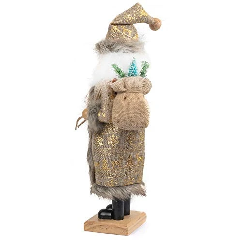 FUNPENY 19" Christmas Decorative Nutcracker, Handmade Wooden Santa Traditional Nutcracker In Flannel Ful Golden Coat, Festive Collectible Nutcracker, Winter Tabletop Christmas Decoration 5 FUNPENY 19" Christmas Decorative Nutcracker, Handmade Wooden Santa Traditional Nutcracker In Flannel Ful Golden Coat, Festive Collectible Nutcracker, Winter Tabletop Christmas Decoration - Image 5