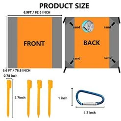 FUNPENY Beach Blanket, Extra Large 79"x83" Waterproof Sandproof Picnic Mat For Outdoor Travel Hiking Holiday Trip Pool Party (Orange) -Funpeny Shop 41rU3gIfhJL