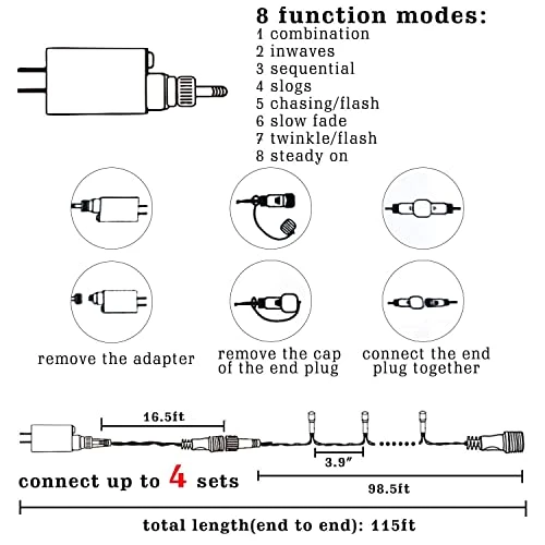 FUNPENY 300 LED Indoor String Lights, 100 FT Plug In Waterproof String Lights With 8 Modes For Halloween Thanksgiving Christmas Garden Decoration, Indoor And Outdoor Decorations (Blue) 2 FUNPENY 300 LED Indoor String Lights, 100 FT Plug In Waterproof String Lights With 8 Modes For Halloween Thanksgiving Christmas Garden Decoration, Indoor And Outdoor Decorations (Blue) - Image 2