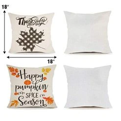 FUNPENY Thanksgiving Decorations, Set Of 4 Thanksgiving Pillow Covers 18 X 18 Inch Fall Pmupkin Maple Leaves Pillowcovers For Sofa, Car, Couch, Bed Farmhouse (Inserts Are Not Include) 9 FUNPENY Thanksgiving Decorations, Set Of 4 Thanksgiving Pillow Covers 18 X 18 Inch Fall Pmupkin Maple Leaves Pillowcovers For Sofa, Car, Couch, Bed Farmhouse (Inserts Are Not Include) -Funpeny Shop 41uwdwlW7QL