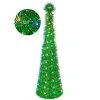 FUNPENY 5 FT Pop Up St. Patrick's Day Tree, 50 LED Multi-Colored Lighted Artificial Tinsel Tree, Battery Operated Pencil Tree Christmas Decoraitons Indoor Outdoor For Holiday Home Party Decor, Green