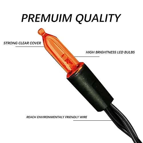 FUNPENY 50 LED Halloween Lights, 16 FT Mini String Light With 8 Modes, Waterproof Tree Lights For Outdoor Indoor Patio Garden Party Wedding Halloween Decorations (Orange, 2) 3 FUNPENY 50 LED Halloween Lights, 16 FT Mini String Light With 8 Modes, Waterproof Tree Lights For Outdoor Indoor Patio Garden Party Wedding Halloween Decorations (Orange, 2) - Image 3
