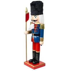 FUNPENY 14" Christmas Decorative Nutcracker Figures, Wooden Blue Soldier In Black Uniform Hold Flag, Festive Collectible Nutcracker Gift For Indoor Winter Table Desktop Fireplace Decorations 17 FUNPENY 14" Christmas Decorative Nutcracker Figures, Wooden Blue Soldier In Black Uniform Hold Flag, Festive Collectible Nutcracker Gift For Indoor Winter Table Desktop Fireplace Decorations -Funpeny Shop 41ycoHfvVKL