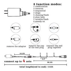 FUNPENY 300 LED Indoor String Lights, 100 FT Plug In Waterproof Christmas String Lights With 8 Modes For Christmas St. Patrick's Day Garden Decoration, Indoor And Outdoor Decoration (Green) 18 FUNPENY 300 LED Indoor String Lights, 100 FT Plug In Waterproof Christmas String Lights With 8 Modes For Christmas St. Patrick's Day Garden Decoration, Indoor And Outdoor Decoration (Green) -Funpeny Shop 511Ig4UUjXL 1
