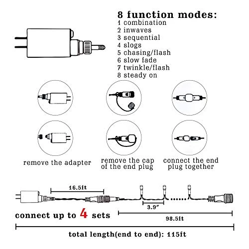 FUNPENY 300 LED Indoor String Lights, 100 FT Plug In Waterproof String Lights With 8 Modes For Halloween Thanksgiving Christmas Garden Decoration, Indoor And Outdoor Decoration (Multi-Colored) 3 FUNPENY 300 LED Indoor String Lights, 100 FT Plug In Waterproof String Lights With 8 Modes For Halloween Thanksgiving Christmas Garden Decoration, Indoor And Outdoor Decoration (Multi-Colored) - Image 3