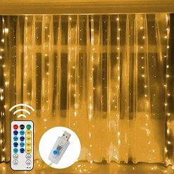 FUNPENY 300 LED Window Curtain Lights, 4 Lighting Modes Fairy Copper Lights With Remote, USB Powered RGB Color Changing String Icicle Lights For Indoor Outdoor Christmas Wedding Party Decor 20 FUNPENY 300 LED Window Curtain Lights, 4 Lighting Modes Fairy Copper Lights With Remote, USB Powered RGB Color Changing String Icicle Lights For Indoor Outdoor Christmas Wedding Party Decor -Funpeny Shop 511YWjjySL. AC 4