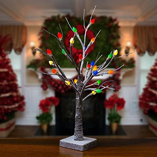 FUNPENY Christmas Birch Tree With C3 Lights, 18 Inch 24LED Tabletop Tree Battery Operated Light Jewelry Holder Indoor Christmas Decoration For Valentine's Day Home Party Wedding 4 FUNPENY Christmas Birch Tree With C3 Lights, 18 Inch 24LED Tabletop Tree Battery Operated Light Jewelry Holder Indoor Christmas Decoration For Valentine's Day Home Party Wedding - Image 4