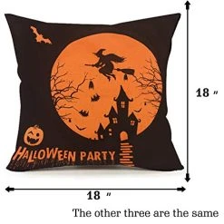 FUNPENY Halloween Decoration, Set Of 4 Halloween Pillow Covers 18 X 18 Inch Spirder Web Jack-O-Lantern Cushion Covers For Halloween (Inserts Are Not Include) -Funpeny Shop 5129KFVn8bL