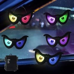FUNPENY Halloween Ghost Eyes String Lights Decor, Battery Operated Lighted Up Flashing Eyes Halloween Decorations For Indoor Outdoor Room Yard Garden Party Carnival Supplies -Funpeny Shop 513ODVOGvL