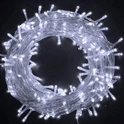 FUNPENY 300 LED Indoor String Lights, 100 FT Plug In Waterproof String Lights With 8 Modes For Halloween Thanksgiving Christmas Garden Decoration, Indoor And Outdoor Decorations (White) -Funpeny Shop 513v1Z3 XL