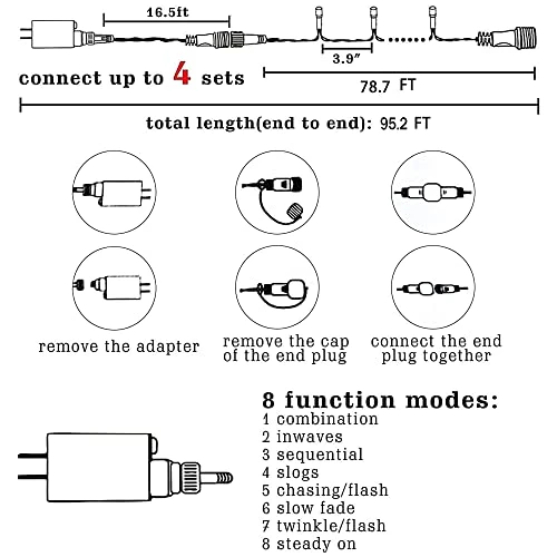 FUNPENY 85 FT 240 LED Blue Christmas Lights, Waterproof Extendable Green Wire Fairy String Lights Plug In, 8 Lighting Modes For Christmas Indoor Outdoor Yard Garden Wedding Party Decorations 2 FUNPENY 85 FT 240 LED Blue Christmas Lights, Waterproof Extendable Green Wire Fairy String Lights Plug In, 8 Lighting Modes For Christmas Indoor Outdoor Yard Garden Wedding Party Decorations - Image 2